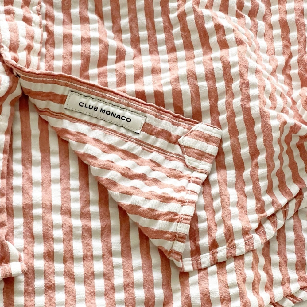 Club Monaco Pink and White Striped Shirt - Picture 7 of 8